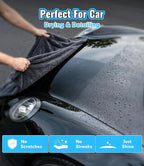 2-Pack Car Drying Towels, Large 36 x 28 Inch, 1300 GSM, Dual-Gray | Twisted Loop Microfiber Towel for Cars - Absorbent Car Dry Towel and Car Wash Towel for Streak-Free, Paint-Safe Car Detailing