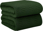 Microfiber Bath Towels, Large Bathroom Towel for Adult, Pack of 2, 30" x 60", Soft, Super Absorbent and Fast Drying, Use for Hair Wrap, Sport, Fitness, Yoga, Diamond Cross Grid Olive-Green