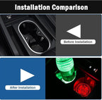 2PCS LED Car Cup Holder Lights, Light up Car Coasters for Cup Holders 7 Color-Changing Light Up Cup Holder Insert Coasters, Waterproof Car Accessories for Teens, Car Gifts for Men & Women