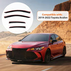 Rain Guards Compatible with 2019-2022 Toyota Avalon, Tape-On Side Window Visor Wind Deflector Vent Visors Car Accessories 4pcs