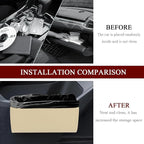 Car Trash Can, Leather Waterproof Automotive Garbage Can with Trash Bag, Hanging Mini Vehicle Trash Bin, Small Auto Door Organizer Storage Pouch, Universal Car Accessories (Beige)