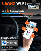 Truck Dash Cam Easy-Steup: Dual Camera 4K Front and 2K Rear with Night Vision GPS WiFi Clear Captures Pickup Trucks License Plates - 72H Parking Monitoring for Daily Commute
