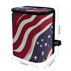American Flag Star Print Car Trash Can with Lid, 4th of July Leak Proof Auto Trash Bag Hanging Vehicle Garbage Can Multipurpose Storage Container for Back Seat Road Trip
