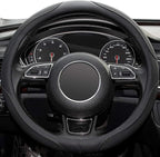 14inch Steering Wheel Cover,Prius,Civic,S,(14-14.25inch)-Black Microfiber Leather Breathable, Anti Slip Car Accessories