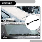 1pc 60x11cm Universal Car Ice Scraper Brush with Broom - SUV Snow Frost Remover for Car Truck RV Windscreen Side Window Anti Crash - Plastic Black Snow Shoveling Defrost Clearing