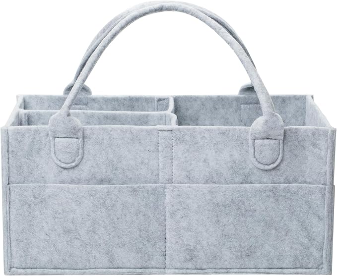 Mr. Pen- Baby Diaper Caddy Organizer, Gray, Large | Nursery Storage Bin and Car Organizer for Diapers and Baby Wipes