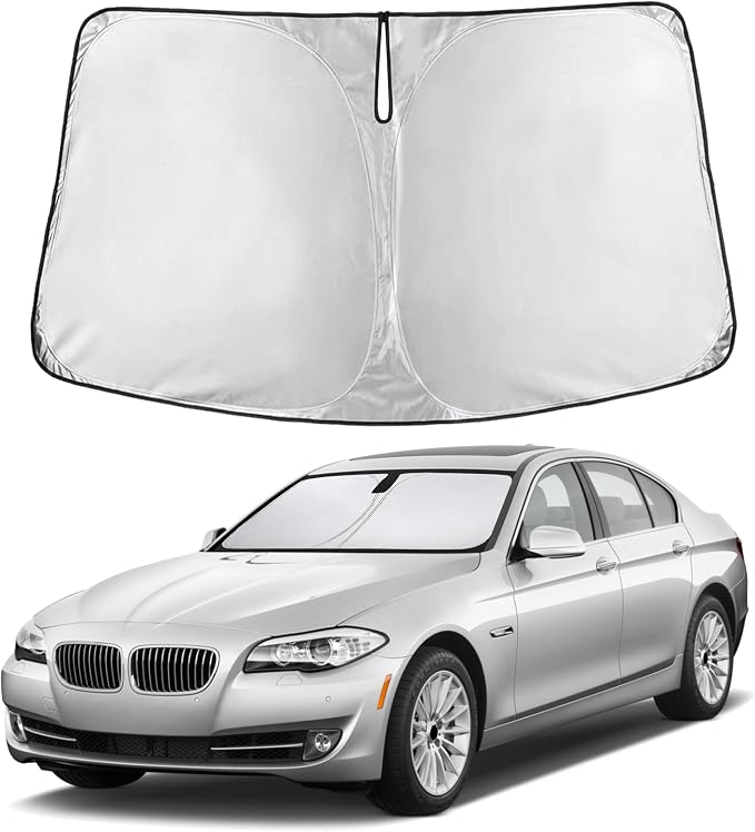 Windshield Sunshade Compatible for BMW 5 Series 525i 520i 528i 530i 535d 535i 550i Series 2011-2014 2015 2016, Sun Visor for Window Sun Shade Cover, UV Protector, Car Accessories