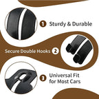 Car Seat Headrest Hooks, 4 Pack Universal Purse Hook for Car, Bag Holder with Double Hooks, Back Seat Storage Organizer for Purses, Handbags, Grocery