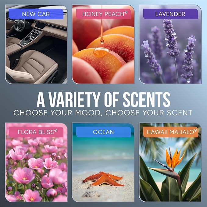 Car Air Freshener Vent Clip 4 Ct, Variety Scent for Men & Women | Long-Lasting Car Odor Eliminator, Easy Clip-On, Up to 120 Days Freshness for Cars, Trucks, and SUVs, 4 mL Each