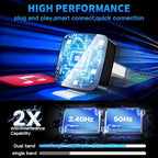 2 in 1 Wireless CarPlay and Android Auto Adapter for iPhone, Plug&Play Mini USB/USB C Car Play Adapter Fast and Stable Connection,No Delay Convert Wired to Wireless CarPlay for iPhone 8+/Android 11.0+
