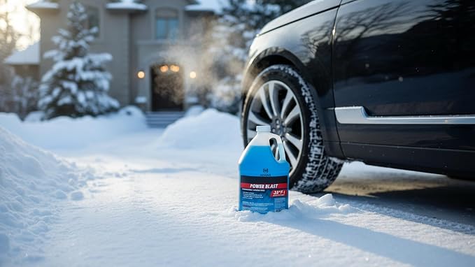 (6 Gallons) - Power Blast Windshield Washer Fluid, -20°F Protection, Blue, 1 Gallon Jug, Ready to Use (6 GALLONS, Blue Power Blast -20°F)