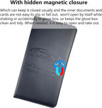 Black Car Registration and Insurance Holder with Magnetic Closure for Glove Box Organizers Car Document Holder Car Document Organizer Car Glove Box Organizer
