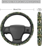 Car Accessories Compatible with US Army Steering Wheel Cover 14-15 Inch, Non-Slip Stretchable Design for Easy Installation, Comfort Grip(TZ-JD-FXPT-7)