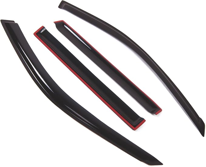 Outside Mount Window Vent Visors Rain Guards Compatible with Toyota Sienna 2004-2010 | Side Window Wind Deflectors Rain Shields | Smoke Tinted, 4 Pcs Set, DGWV-444