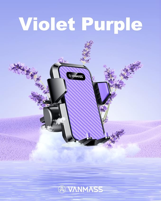 【85+LBS Strongest Suction & Military-Grade Ultimate Car Phone Mount【Patent & Safety Certs】 Cell Holder Truck for Dash Windshield Vent for iPhone 17 Pro Max Automobile Accessory Kits,Purple