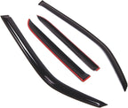WD2-410B Dark Smoke 4 Pcs Set Window Visor (Outside Mount) Deflector Rain Guard Compatible with 2017-2018 Toyota 4Runner