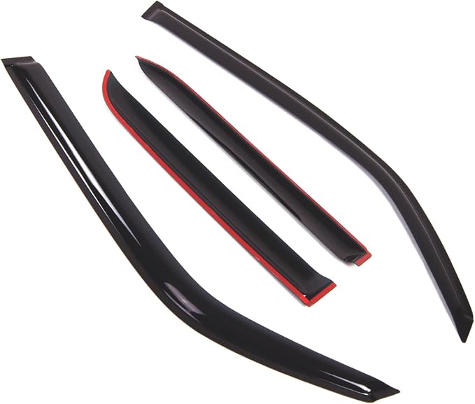 WD2-410 Dark Smoke 4 Pcs Set Window Visor (Outside Mount) Deflector Rain Guard Compatible with 2010-2016 Toyota 4Runner