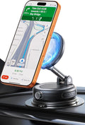 NeverFall Car Phone Mount for MagSafe, 89lbs Vacuum Suction, Strong Magnetic Dashboard & Windshield Mount, 360° Adjustable Phone Holder for iPhone & All Phones, Carbon Fiber