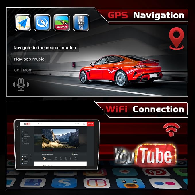 4+128GB Android 15 Car Radio for Nissan Versa Sedan 2015-2019 Wireless Carplay Android Auto, 10.1" 1280 * 720P in-Cell Touch Screen Car Stereo WiFi Bluetooth GPS FM/RDS EQ Backup Camera MIC