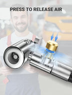 20 Inch Tire Inflator Hose Adapter, Car Air Hose Self-Locking Air Chuck w/Tire Schrader Valve Fine Thread & Presta Valve Adapter, Quick Connect & Release for Pump Air Compressor Attachments