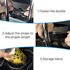 Car Trunk Organizer, Waterproof Backseat Hanging Large Storage with Adjustable Straps, Collapsible Cargo Bag with 4 Pockets, Car Interior Accessories for Truck, SUV, MPV (Black)