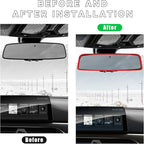 Car Rear View Mirror Protector Frame, Silicone Auto Rearview Edge Protection Cover Compatible with Model 3 Model Y, Interior Rear View Trim Frame Decoration, Car Accessories (Red)