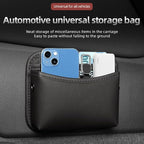 Car Seat Side Pocket Organizer - PU Leather Auto Door Console Mini Storage Bag for Keys, Phone, Sunglasses, Registration, and Documents (Dark Brown)
