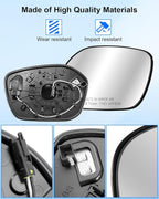 Passenger Side Mirror Glass Fit for Honda Civic Acura Integra 2022 2023 2024 2025 Replace 76203T20A21, Rearview Mirror with Blind Spot and Heated, Right