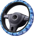 Blue Butterfly Steering Wheel Cover for Women Girls Flower Universal 15 inch Neoprene Anti-Slip Car Wheel Protector