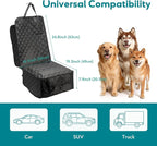 Dog Car Seat Covers Waterproof Front Pet Seat Cover, Full Protection Seat Cover with Side Flaps for SUV Truck Car, Nonslip Scratchproof Universal Fit, Black