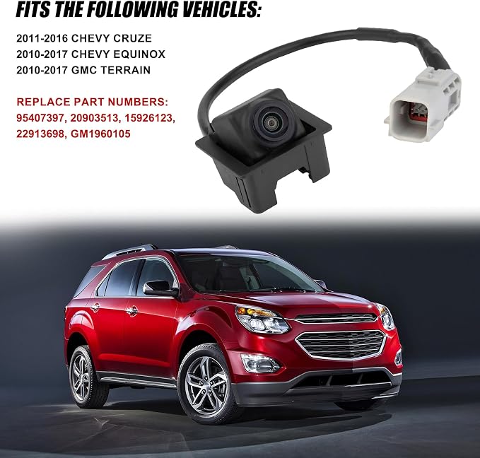 95407397 Rear View Back Up Camera Compatible with 2011-2016 Chevy Cruze 2010-2017 Chevy Equinox GMC Terrain Park Assist Camera Replaces# 15926123,20903513, 22913698