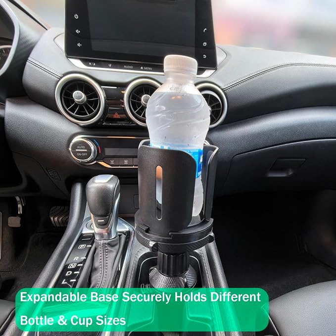 Car Cup Holder Expander Adapter, 3"-5.5" Adjustable Bottle Mount | Adjustable Fit, Detachable Design, Silicone Base, For Large Bottles, Tumblers, And Food Buckets