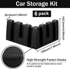 6 Pack Car Trunk Organizer Blocks for Back of SUV Multipurpose Car Storage Organizer Blocks Trunk Divider Available to Wool Carpet for Truck SUV Van Cargo