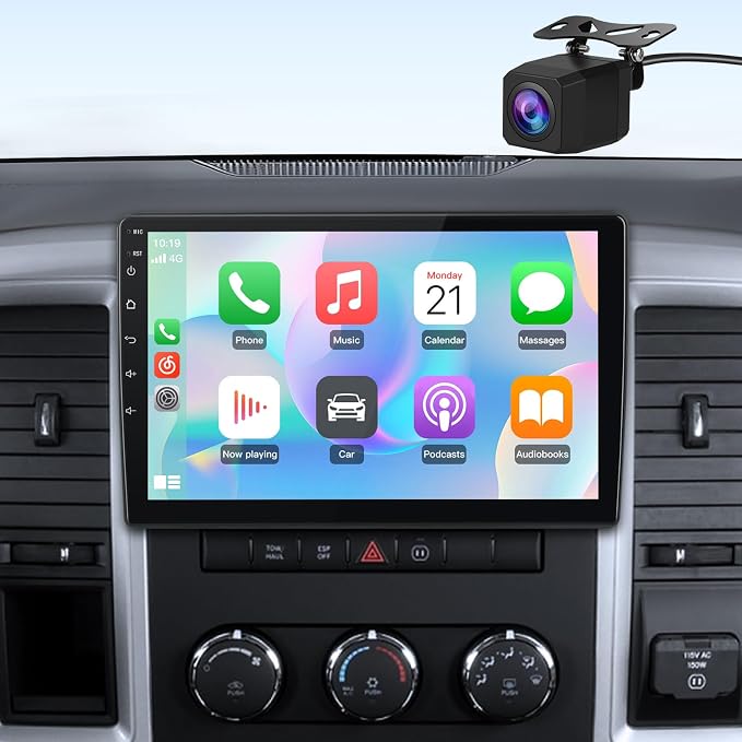 Car Radio Stereo for Dodge Ram 1500 2500 3500 2009-2012 Jeep Wrangler JK 2007-2018 2GB RAM 64GB ROM with CarPlay Android Auto