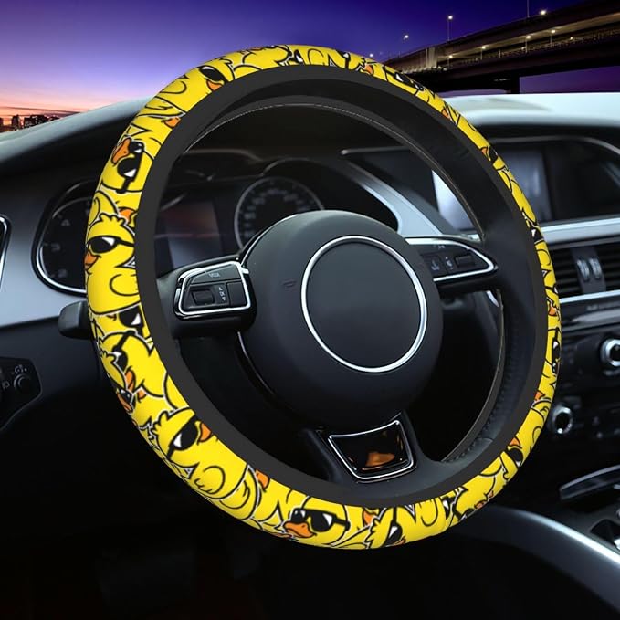 Duck Print Steering Wheel Cover Neoprene Car Steering Wheel Protector Covers Non Slip Universal 15 Inch for Men Women