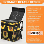 Car Trash Can for Car Cute,Bag Bin Hanging Waterproof Automotive Garbage Cans Leak Proof Vehicle Trash Can Sunflower