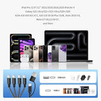 USB C Splitter Multi Charging Cable,USB A/C to USB C Charging Cord,Dual Type C Charger Cord,4 in 2 Multi Charger Cord with 4 Type-C Connectors Compatible with iPhone16/15/Cell Phones Tablets and More.