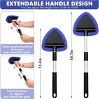 Windshield Cleaning Tool, 13PCS Car Detailing Kit Interior Cleaner, Car Window Cleaner with Extendable Handle, Car Interior Cleaning Kit with Detailing Brushes for Women Men (Blue)