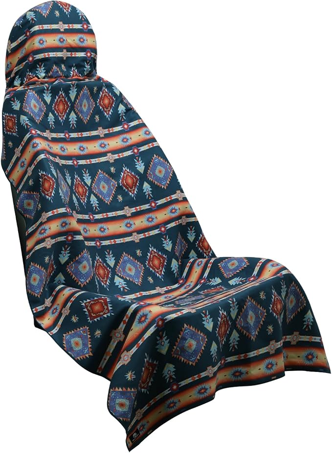 Car Seat Towel Cover - Sweat Absorbing Microfiber Towel for Car Seat After Gym, Workout & Beach - Washable Seat Protector, Universal Fit for Cars, Trucks, SUVs - Southwestern Aztec 1 Pack