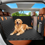 Dog Seat Cover for Back Seat,Backseat Extender Hard Bottom Car Seat Cover for Dogs Holds 500 lbs,Waterproof Rear Seat Pet Cover for Dogs,Dog Hammock Travel Accessories for Car,SUV,Truck