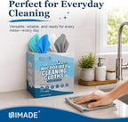 Microfiber Cleaning Cloth, 120 Pack Reusable Paper Towels Microfiber Towels for Cars Lint Free Shop Rags with for Home Kitchen Automotive, 11"x 9", White & Grey & Light Blue & Blue