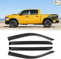 Window Rain Guards for 2019-2025 Dodge Ram 1500 Crew Cab(New Body Style), Window Visor Vent Wind Shade Deflector Rain Shield Protector Sun Visor 2020 2021 2022 2023 2024, Tape-on/Outside-Mount, 4PCS
