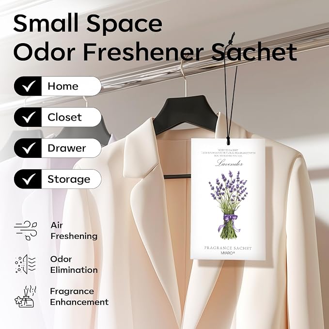 12 Pack Assorted Floral Scented Sachets - Lavender, Rose, Jasmine, Ocean, Gardenia & Lily | Drawer, Closet & Car Air Freshener Bags | Multi-Scent Home Fragrance Gift Set