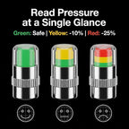 4Pcs 32-to-35 PSI Car Tire Pressure Monitor Valve Stem Caps Sensor Indicator Easy to Read 3 Color Eye Alert