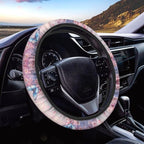 Butterfly Peach Blossom Pattern Car Steering Wheel Cover with a Diameter of 15" Comfortable Auto Steering Wheel Protector Car Interior Accessories Fit Most Van SUV Truck Car