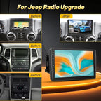 Car Radio Stereo for Jeep Wrangler JK 2007-2018 Compass Grand Cherokee Dodge Ram with Carplay/Android Auto Upgrade 2GB+64GB
