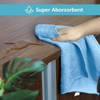 Blue Cleaning Rags 5 Pack, Highly Absorbent Microfiber Cleaning Cloth for Kitchen, Lint Free, Scratch-Free, Reusable Microfiber Towels for House, Window and Glass, Cars, 11.5 X11.5 inch