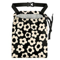 Black Flower Car Trash Bag - Waterproof Car Trash Bag Hanging Leakproof Car Garbage Bag - Washable Reusable Trash Bag for Car Interior Hanging Organizer Storage Vehicle Travelling Camping