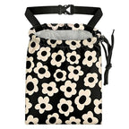 Black Flower Car Trash Bag - Waterproof Car Trash Bag Hanging Leakproof Car Garbage Bag - Washable Reusable Trash Bag for Car Interior Hanging Organizer Storage Vehicle Travelling Camping