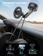 for Magsafe Car Mount - [Ultra Nano Gel & 70+LBS Vacuum Suction] 360° Magnetic Phone Holder for Car Suction Cup Phone Mount Dashboard Windshield Car Mount for iPhone 17 16 15 14 13 Pro Max